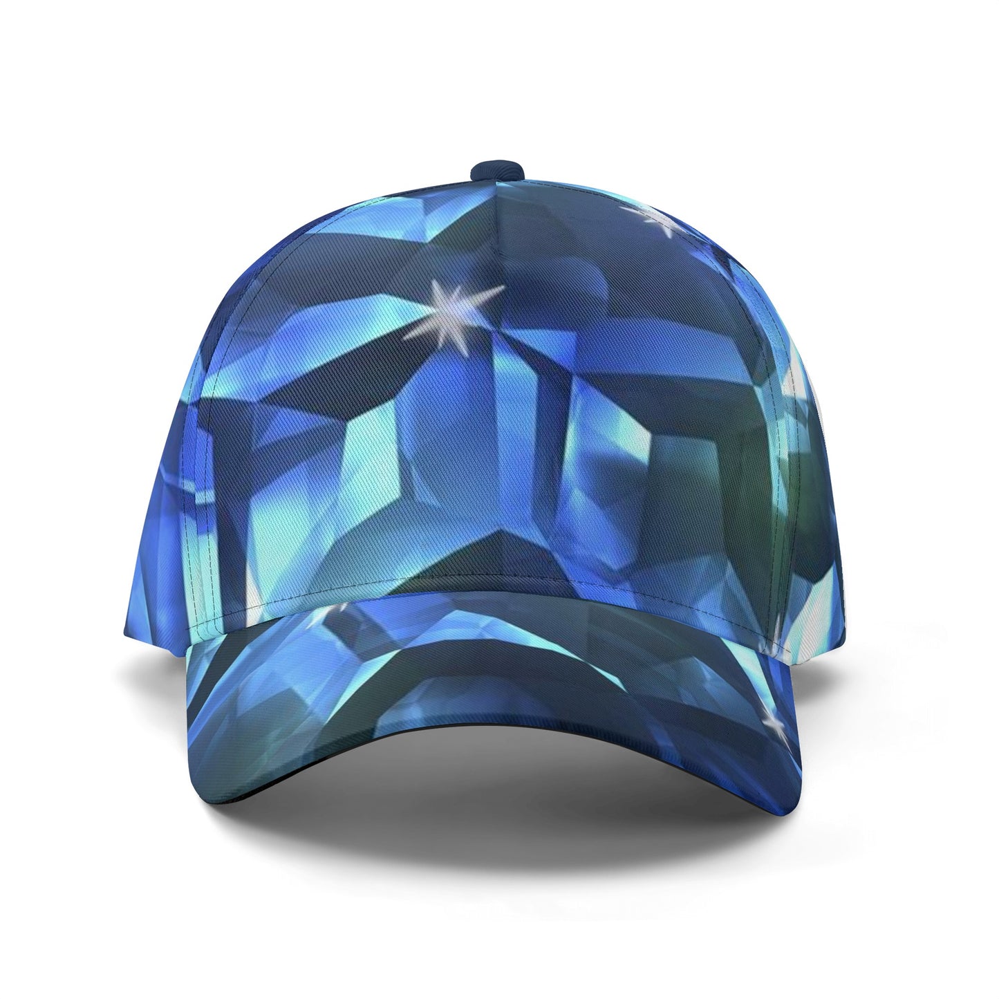 Blue Crystal Pattern All Over Printing Baseball Caps