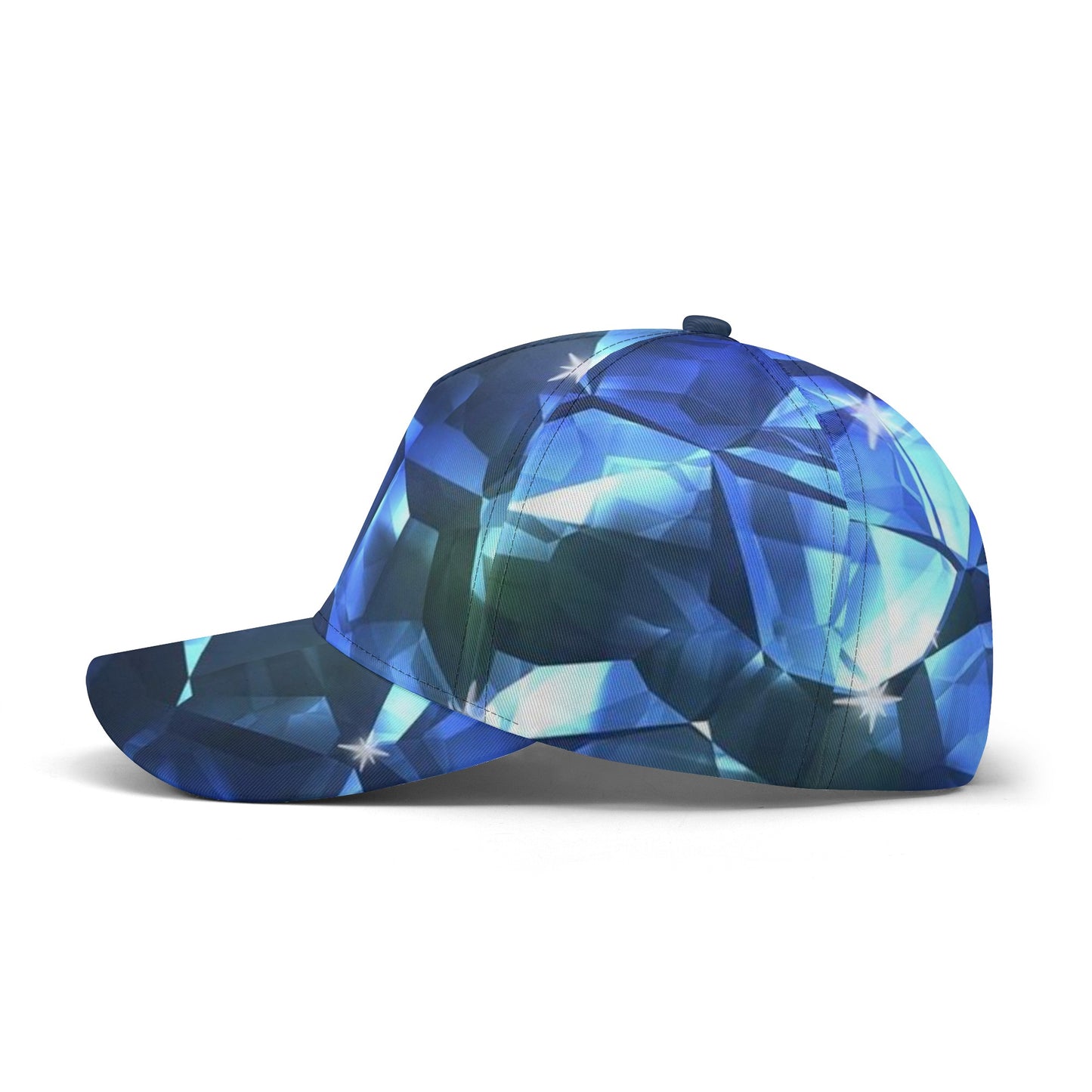 Blue Crystal Pattern All Over Printing Baseball Caps