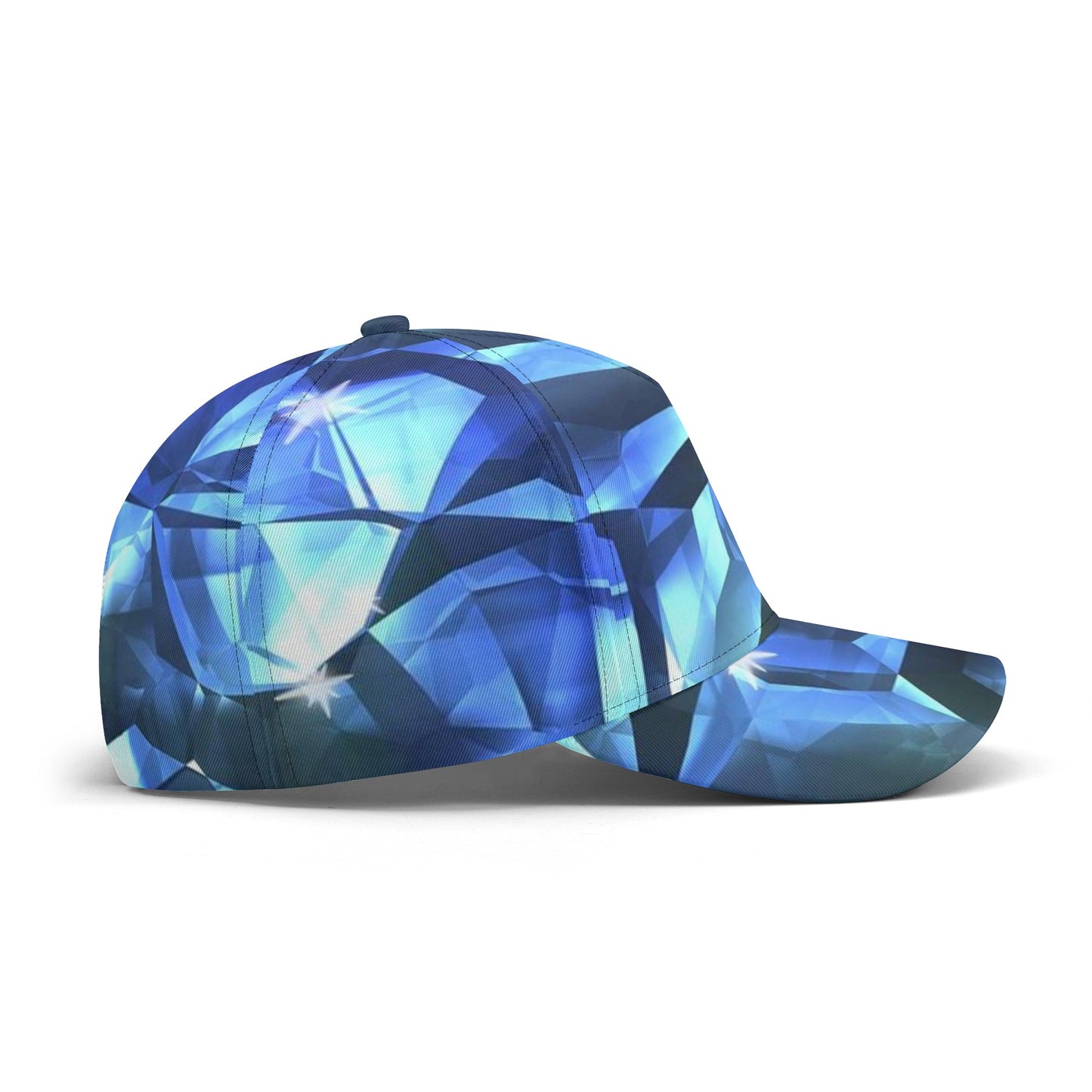 Blue Crystal Pattern All Over Printing Baseball Caps