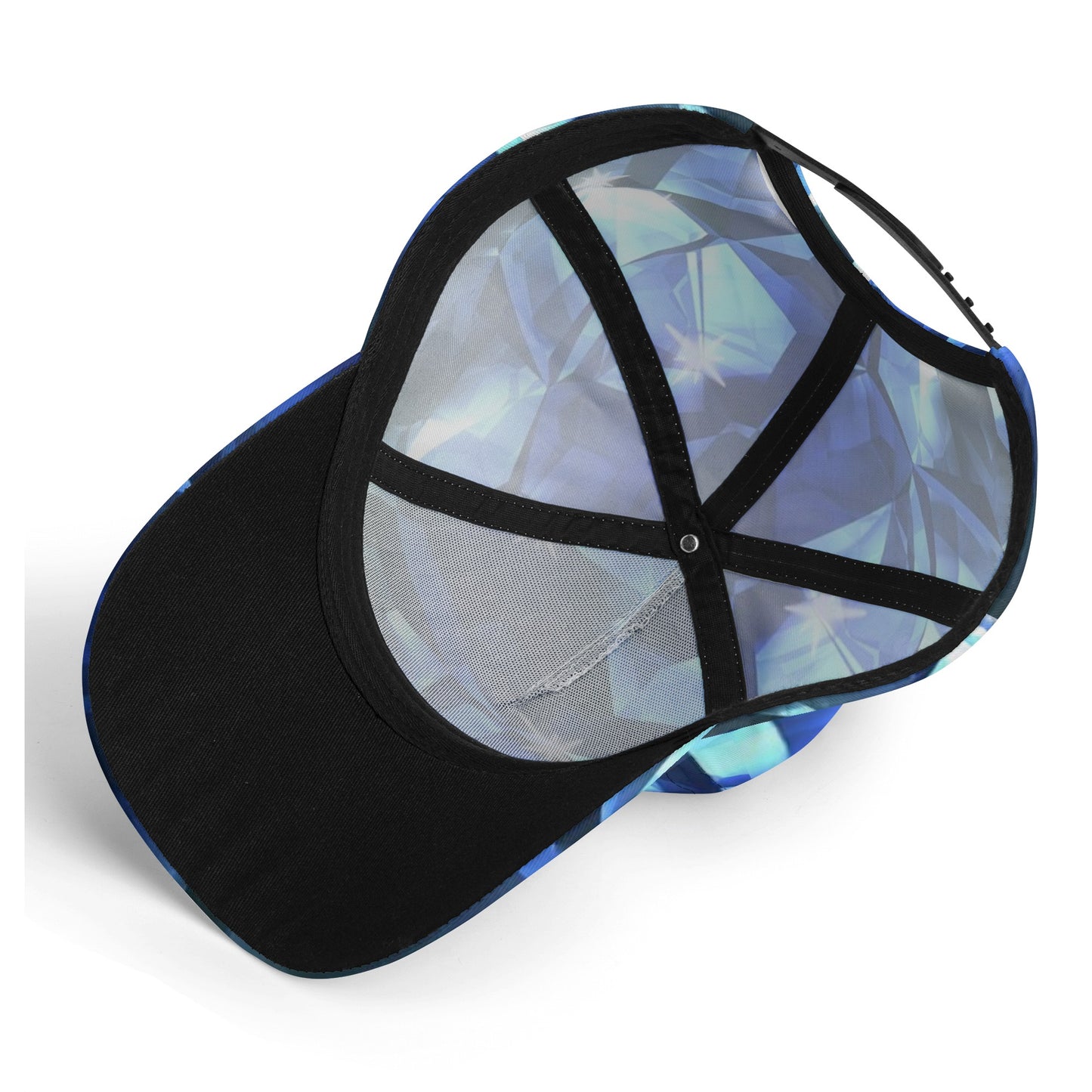 Blue Crystal Pattern All Over Printing Baseball Caps