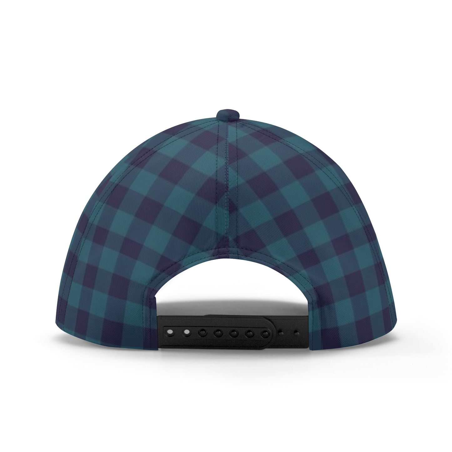 Blue Gingham All Over Printing Baseball Caps