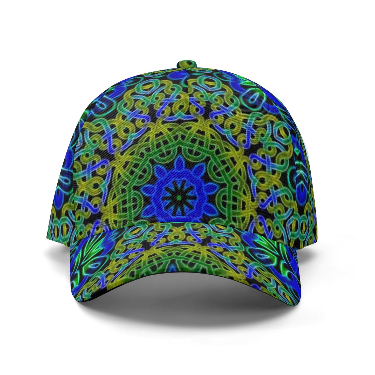 Blue Green Celtic Kaleidoscope All Over Printing Baseball Caps