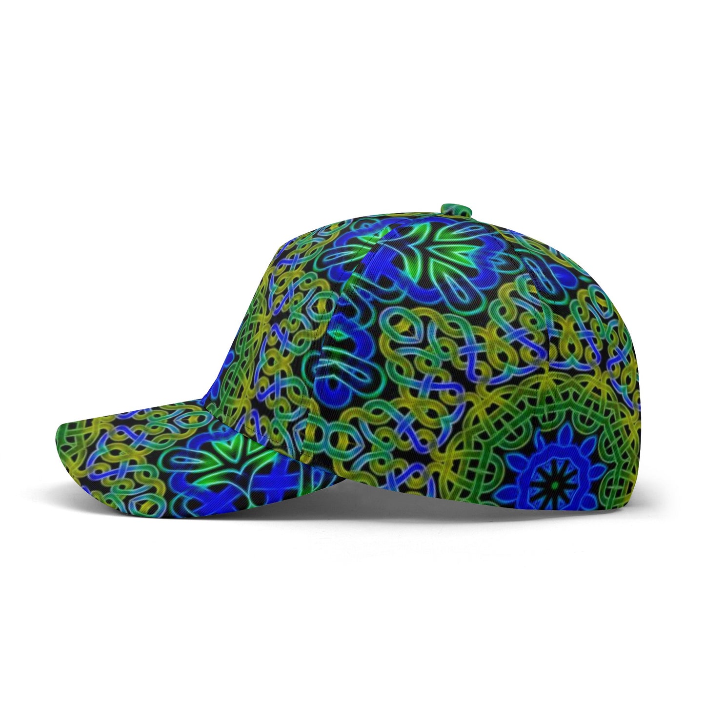 Blue Green Celtic Kaleidoscope All Over Printing Baseball Caps