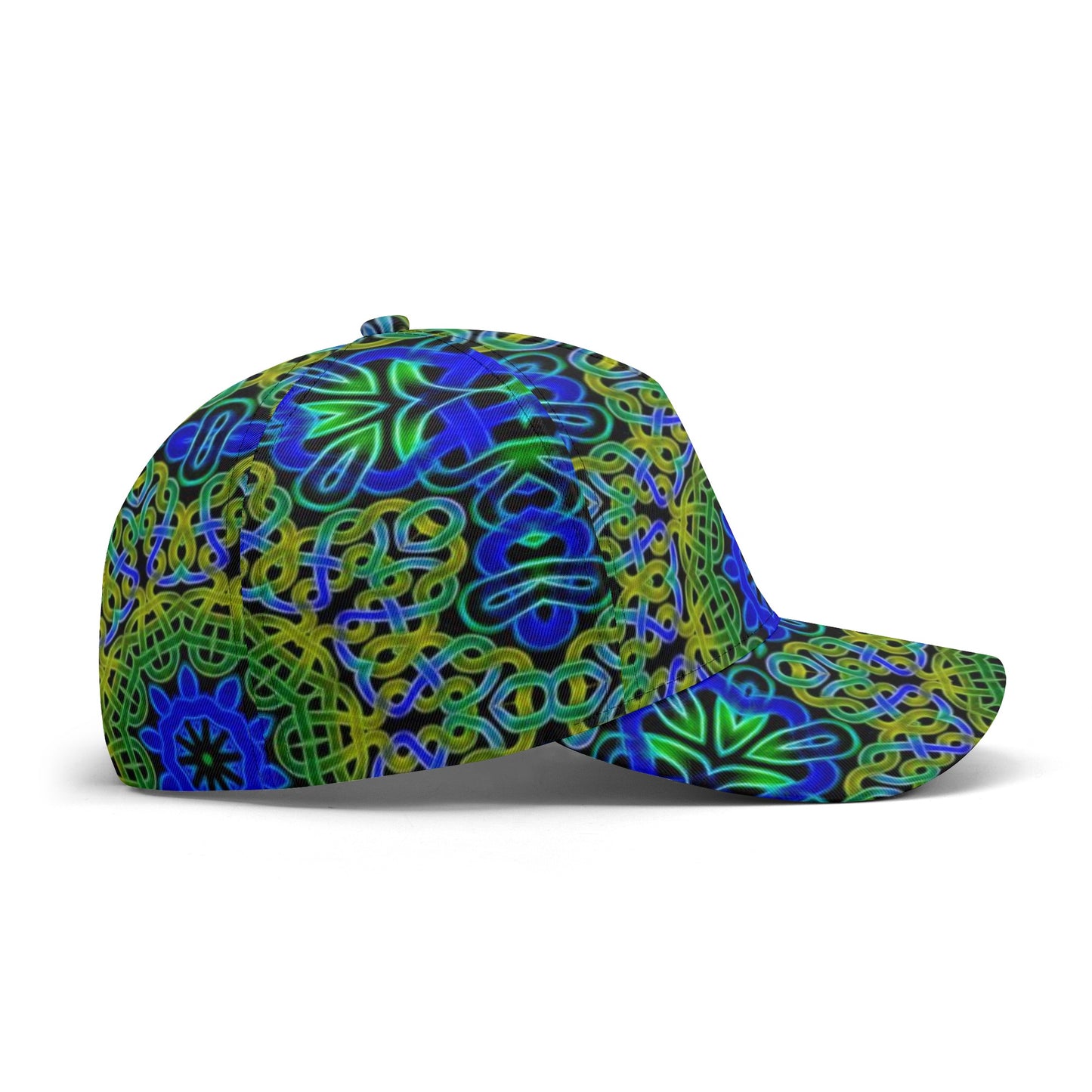 Blue Green Celtic Kaleidoscope All Over Printing Baseball Caps