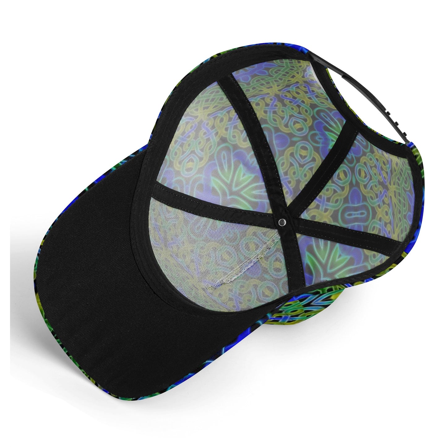 Blue Green Celtic Kaleidoscope All Over Printing Baseball Caps