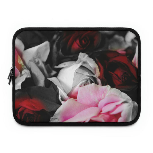 Black and White Roses Fade Laptop Sleeve
