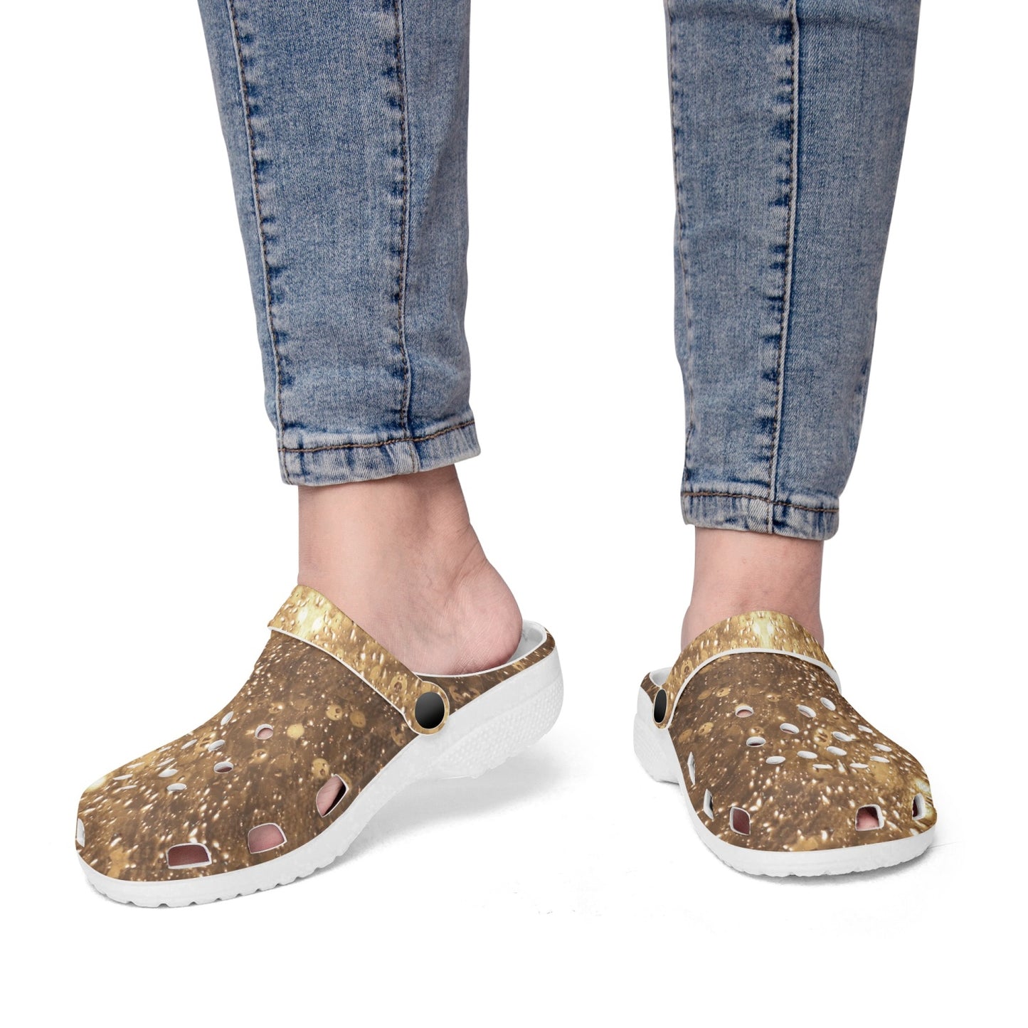 Gold Disco Kaleidoscope 413. All Over Printed Clogs