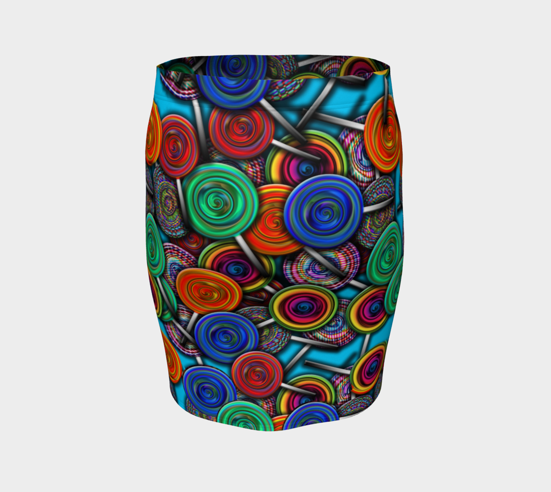 Colorful lollipops Fitted Skirt