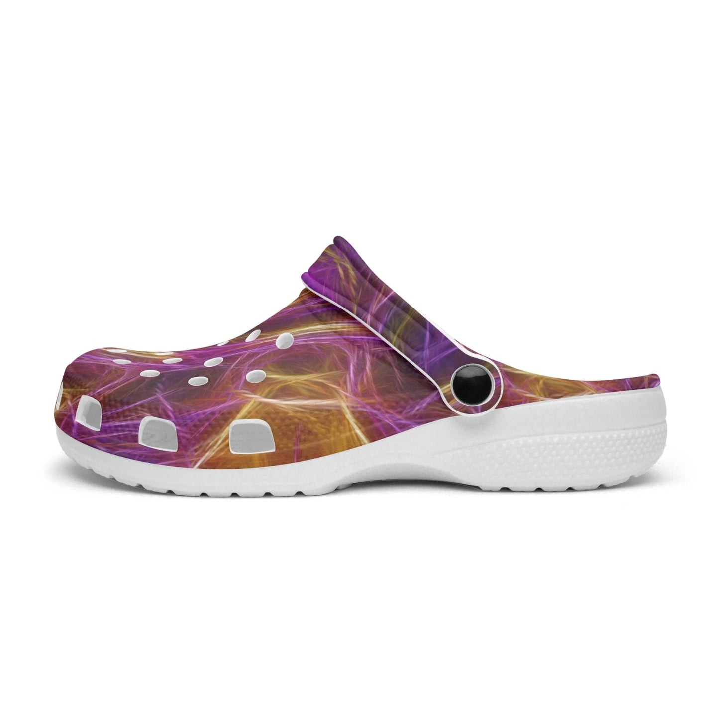 Orange and Purple Kaleidoscope 413. All Over Printed Clogs