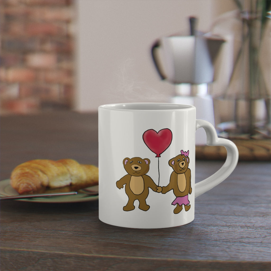 Teddy Bear Valentine Heart-Shaped Mug