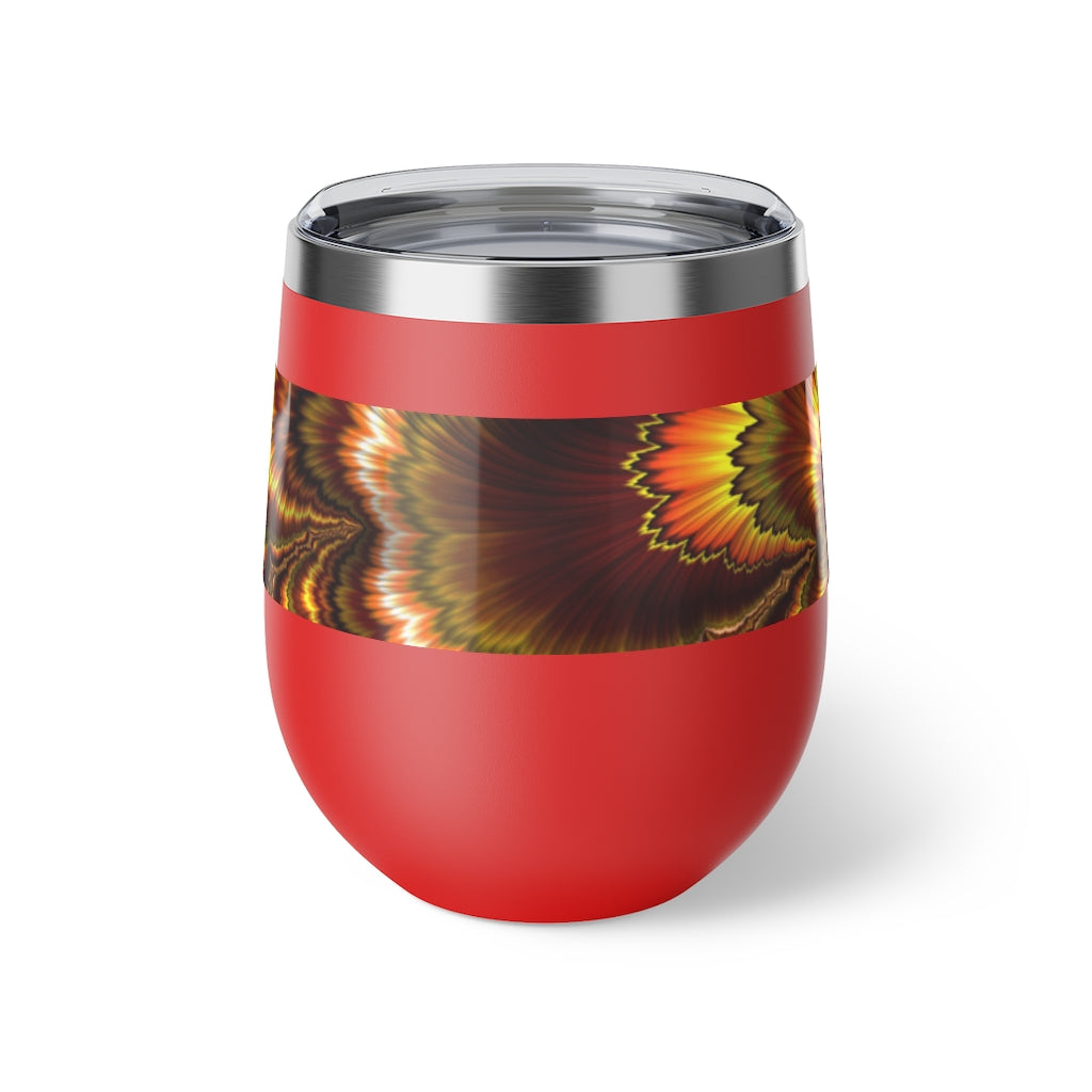 Turkey Feather Fractal Copper Vacuum Insulated Cup, 12oz