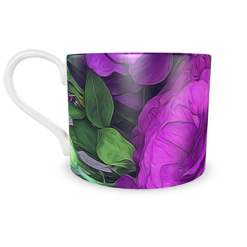 Purple Lisianthus Cup and Saucer