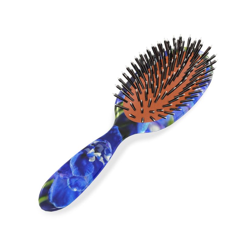 Blue Delphinium Hairbrush