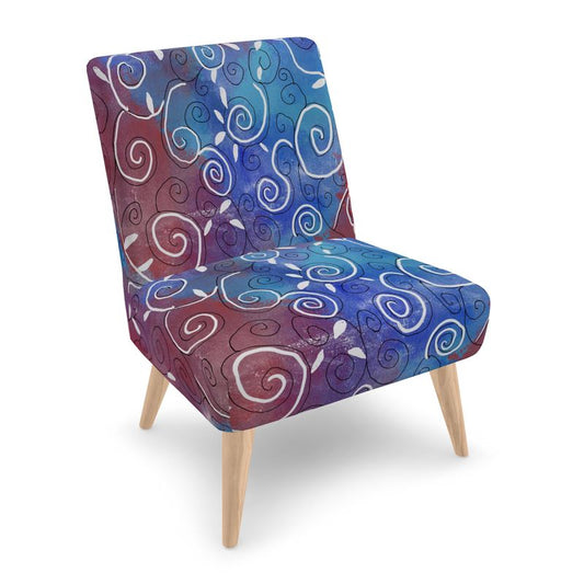 Swirls On Blue and Red Occasional Chair