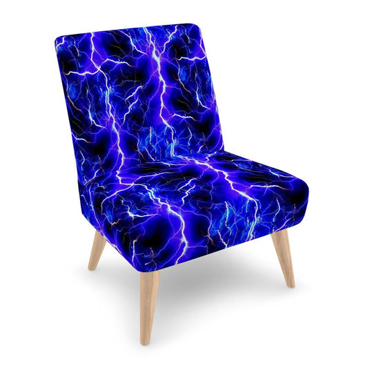 Blue Lightning Pattern Occasional Chair