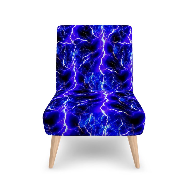 Blue Lightning Pattern Occasional Chair