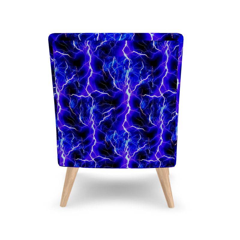 Blue Lightning Pattern Occasional Chair