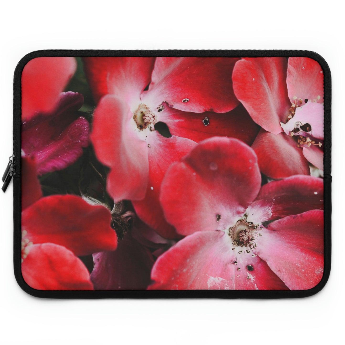 Bright Red Flowers Laptop Sleeve