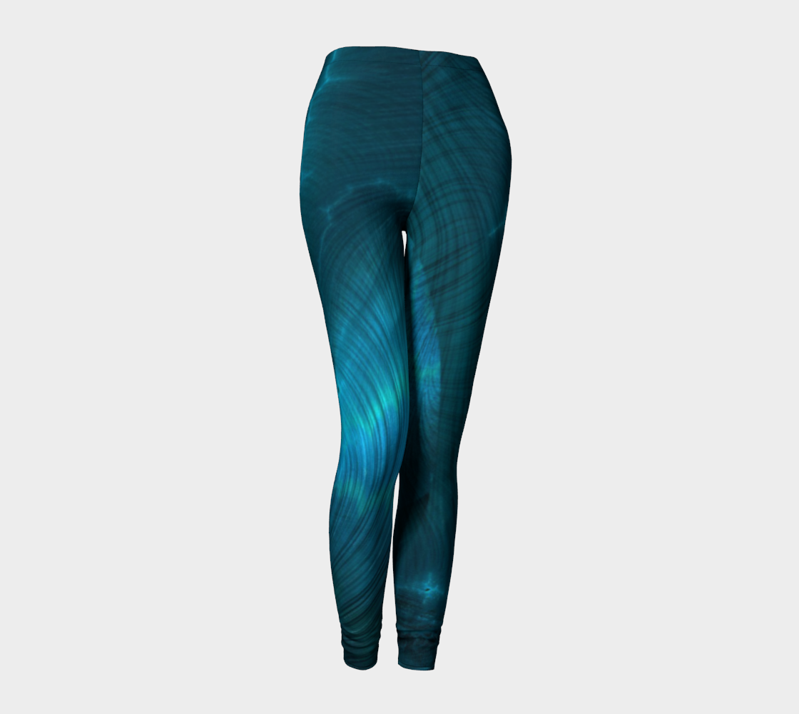 Blue Metallic Fractal Leggings