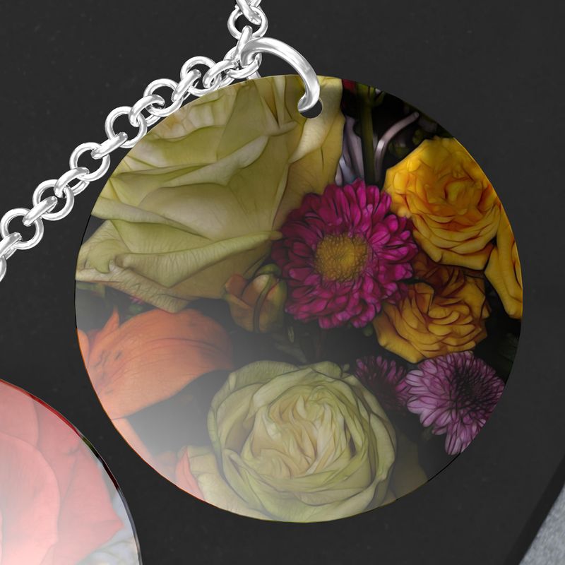 November Flowers Triple Pendant Necklace