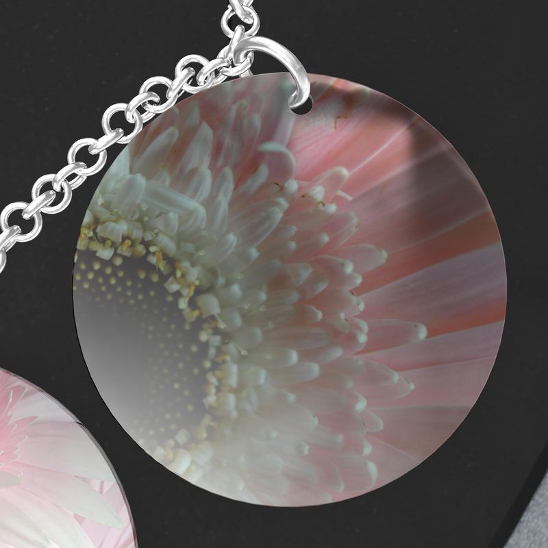 Pink Daisies Triple Pendant Necklace