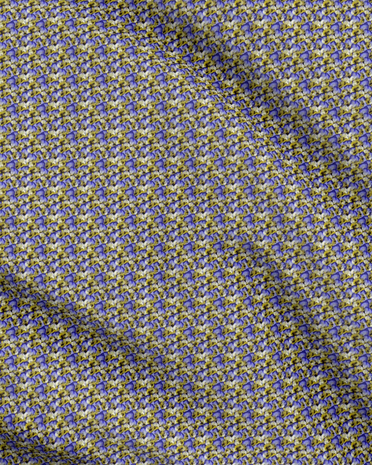 Blue and Yellow Pansies Fabric