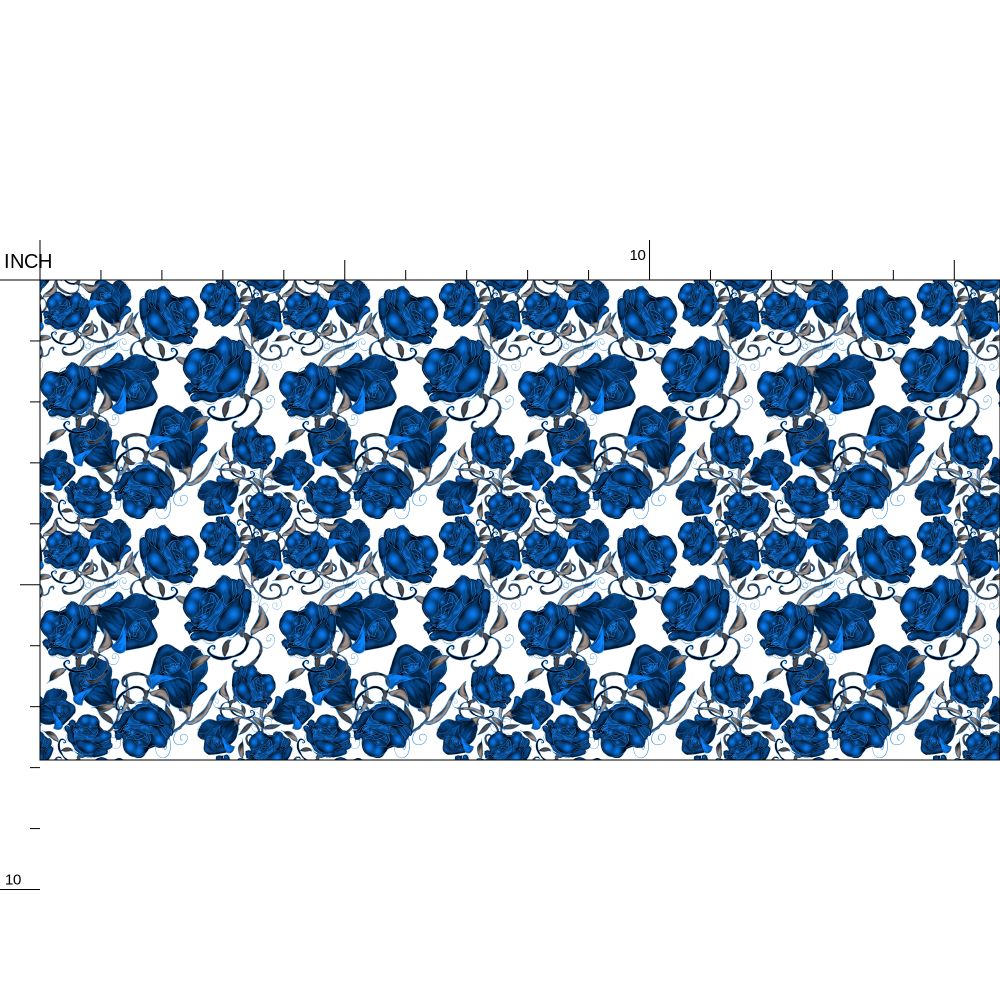 Blue Roses Fabric