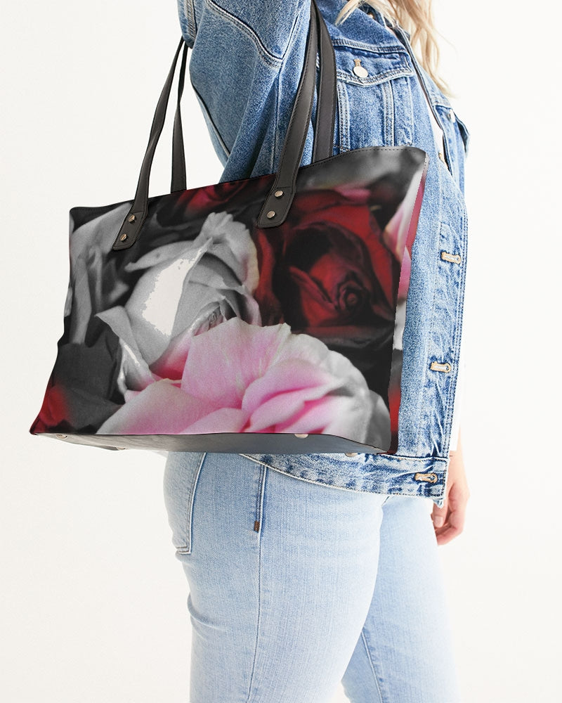 Black and White Roses Fade Stylish Tote