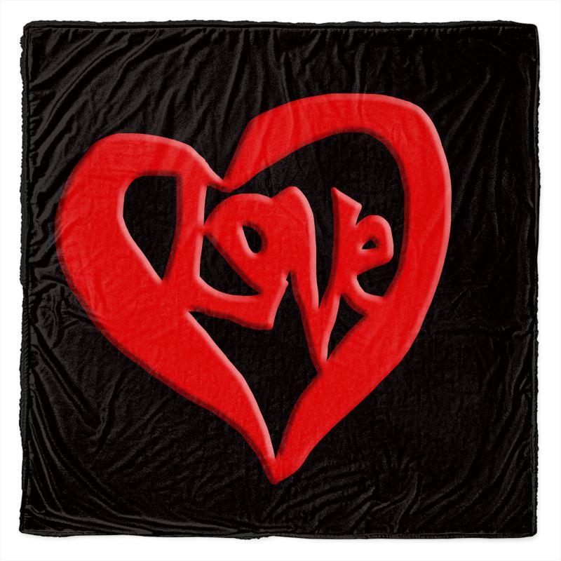 Love Text In Valentine Heart Throw