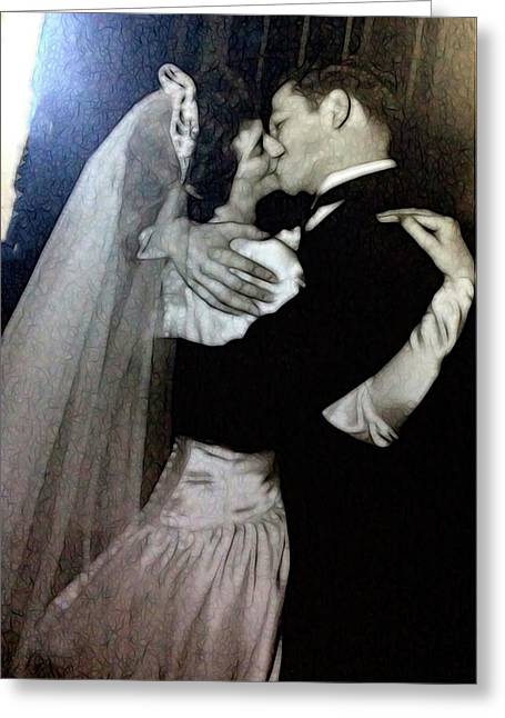 1940s Wedding Kiss - Greeting Card