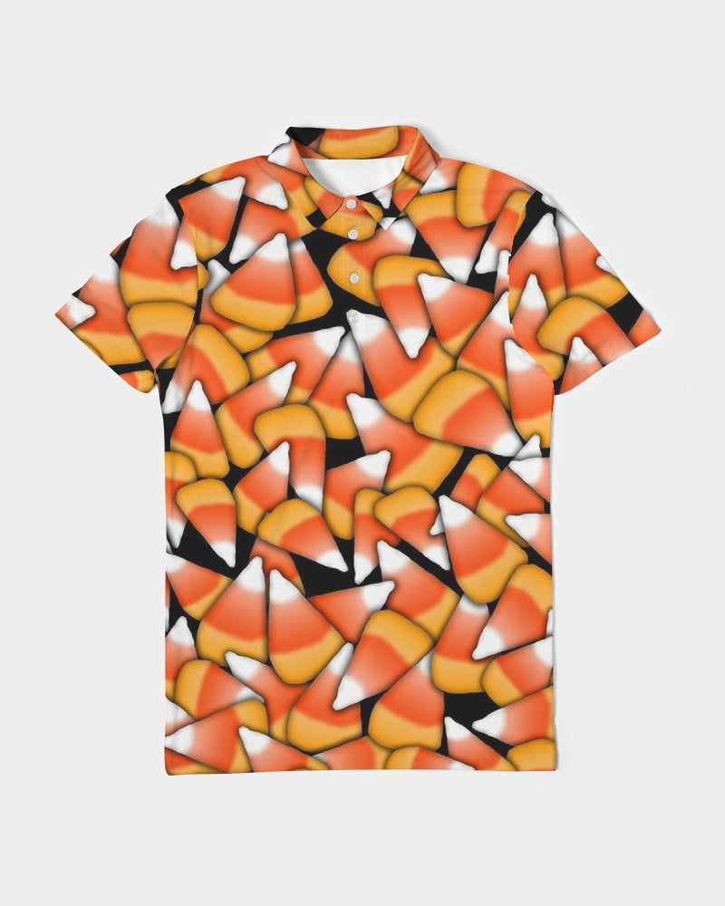 Candy Corn Pattern Men's Slim Fit Short Sleeve Polo