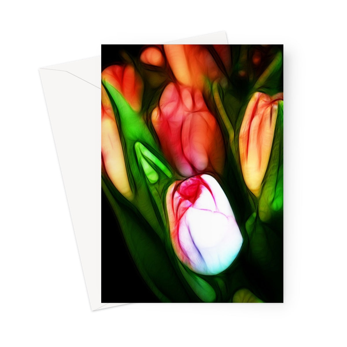Pink Tulips Greeting Card