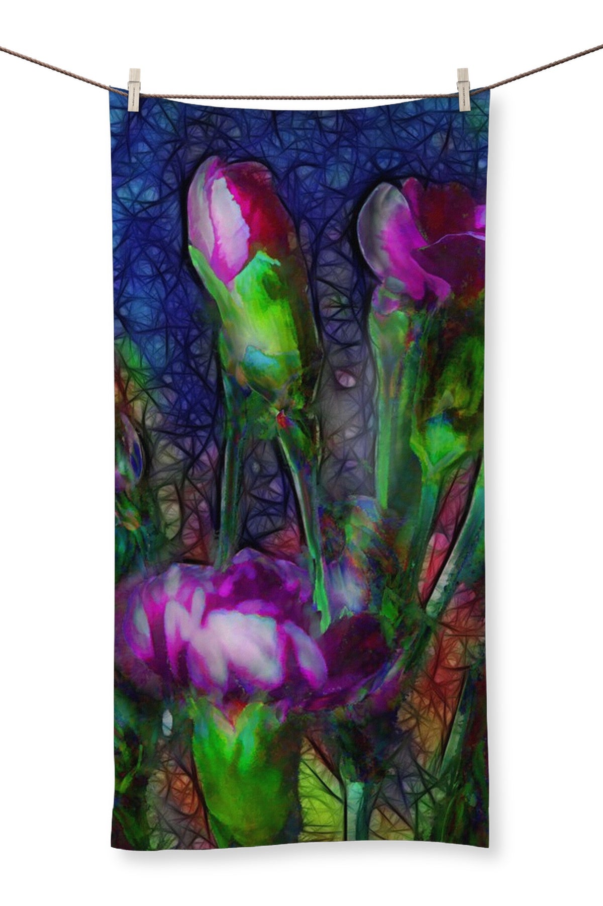 Abstract Pink Carnations Towel