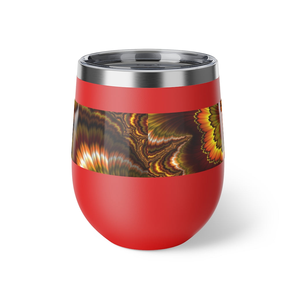 Turkey Feather Fractal Copper Vacuum Insulated Cup, 12oz