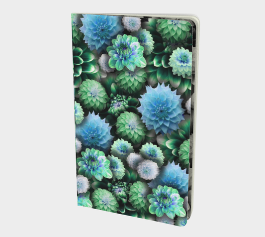 Blue Green Dahlias Notebook