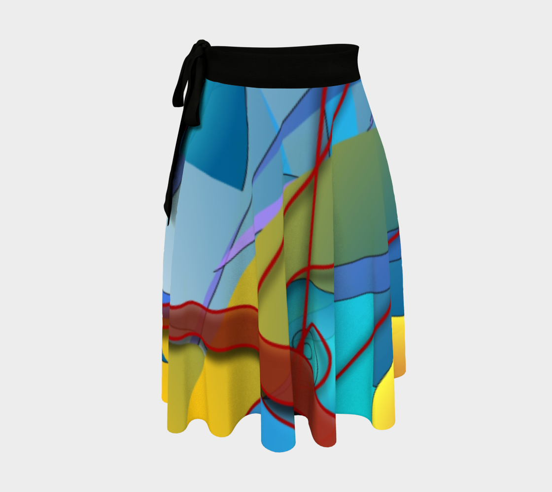 Geometry Collage Wrap Skirt