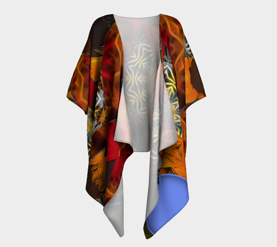 Sunflower Collage Draped Kimono