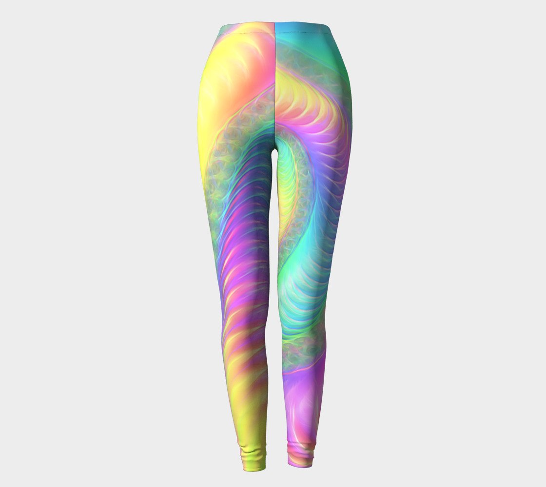 Pastel rainbow Shell Fractal Leggings