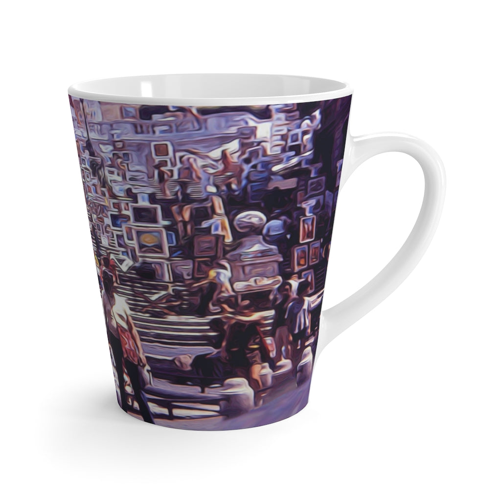 Art Market on The Steps in Rome 1970 Latte Mug