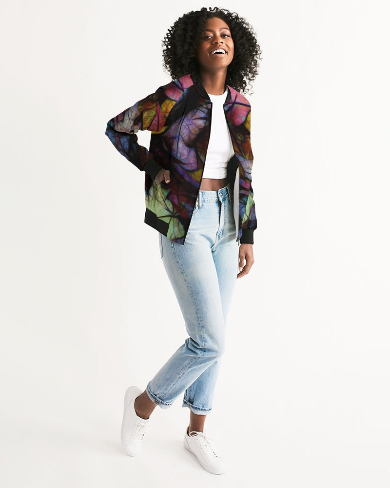 Fall Leaves Abstract Women's Bomber Jacket