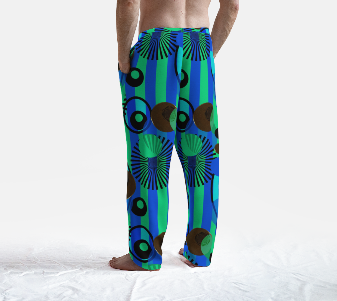 Blue Green Stripes and Dots Lounge Pants