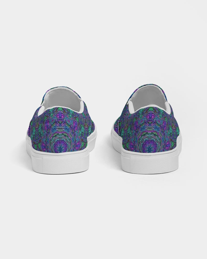 Blue Green Purple Kaleidoscope Women's Slip-On Canvas Shoe