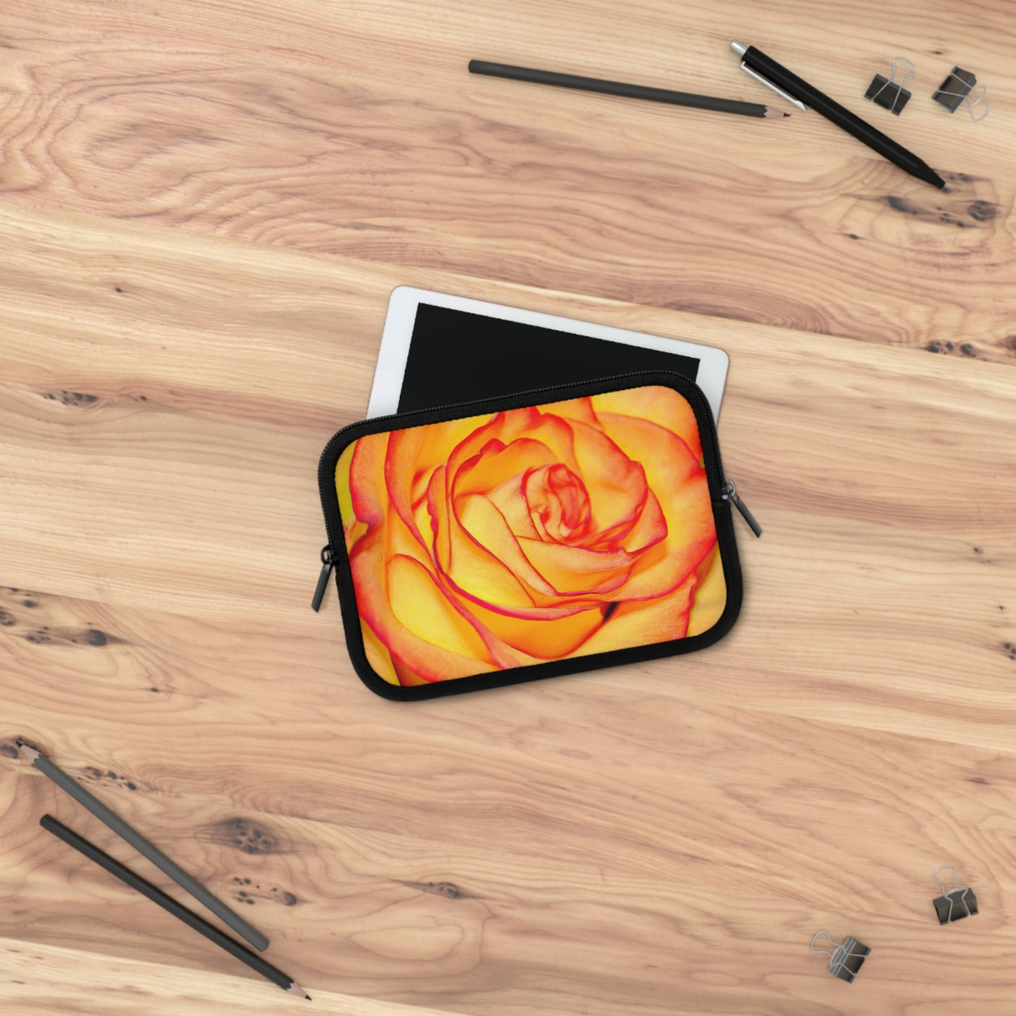 Bright Orange Rose Laptop Sleeve