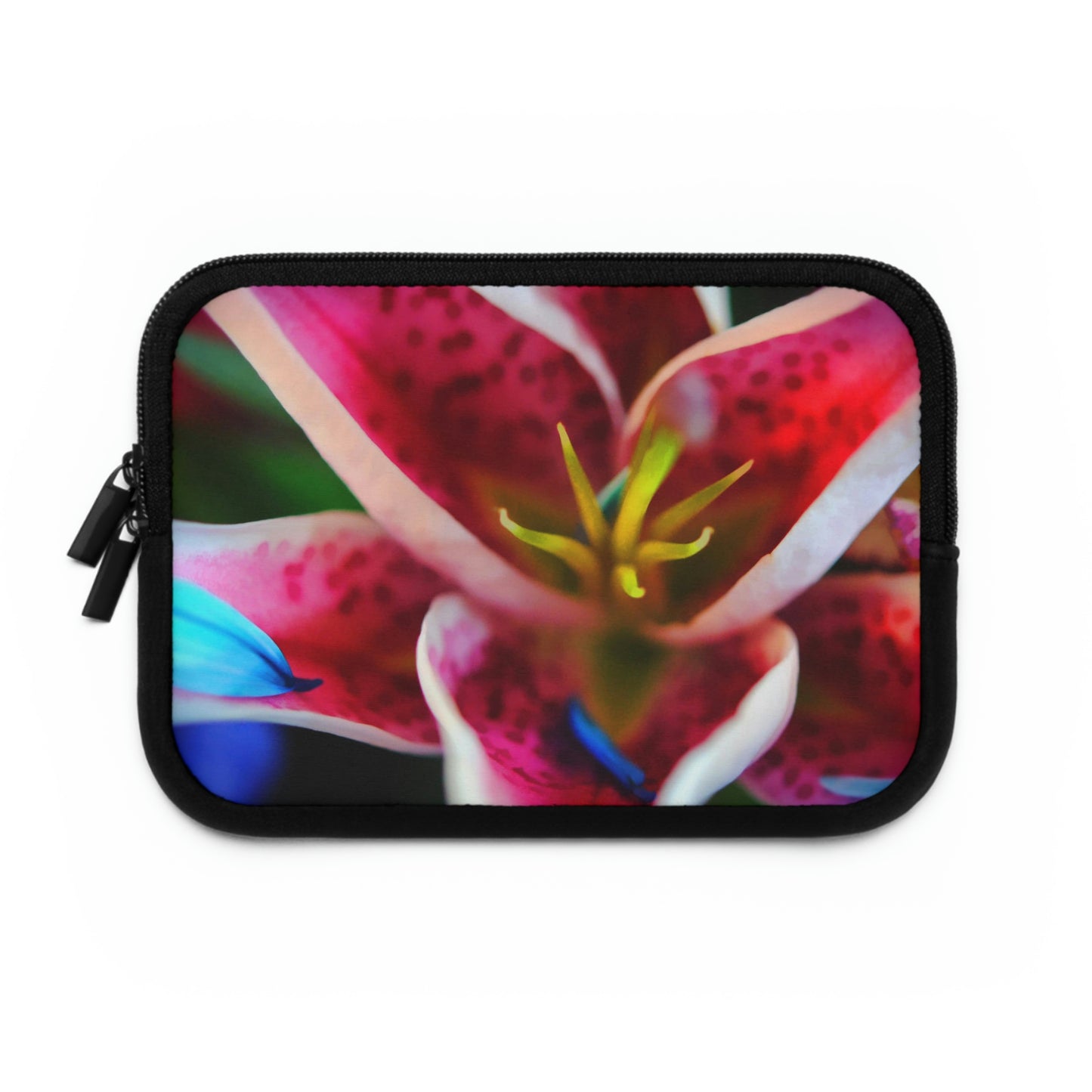 Blue Petals On a Pink and White Lily Laptop Sleeve