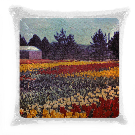 Cuscino Pailettes Vintage Netherlands Tulip Field Sequin Pillow