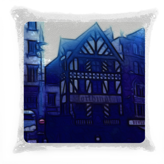 Cuscino Pailettes Blue London Sequin Pillow