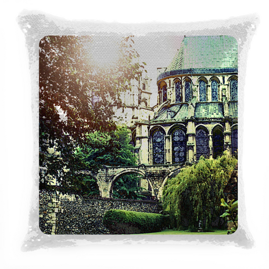 Cuscino Pailettes Cathedral In Green Sequin Pillow