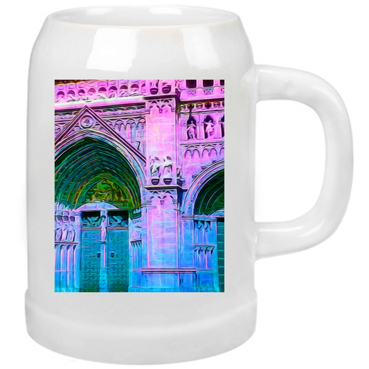 Boccale Birra Cathedral Doors In Pink and Blue Beer Mug