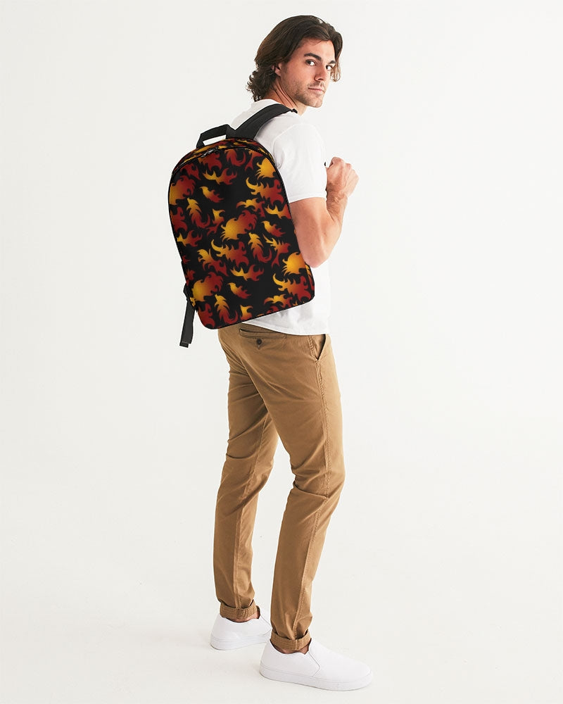 Abstract Flames Pattern  Large Backpack