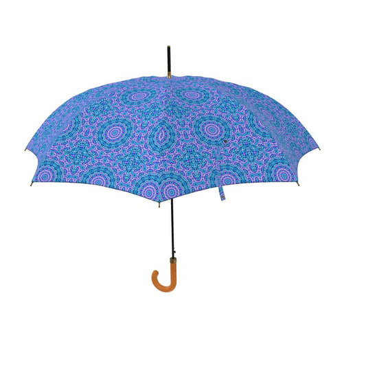 Blue and Purple Tie Dye Pattern Umbrella
